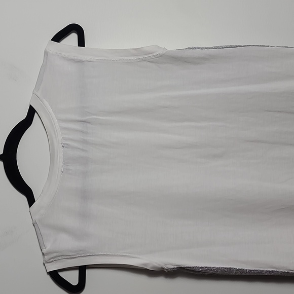 J.CREW White Sleeveless Muscle Tee w/ Silver Glitter Stripes Down Sides Size XXS - Picture 11 of 16